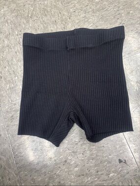 Cotton Citizen Black Ibiza Ribbed High-Rise Shorts